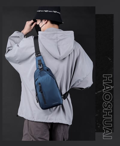 胸包休閒大容量 單肩斜挎包 防潑水潮流背包 5538