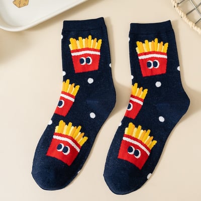 美食棉襪中筒襪 可愛個性創意韓版襪   956