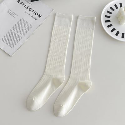 小腿襪長筒堆堆襪 豎條紋高筒襪   n1117