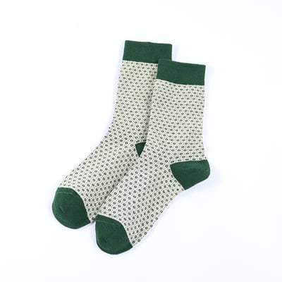 綠色英倫復古風 韓版中筒襪 ins潮襪韓版棉襪 276