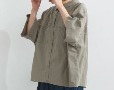 蕾絲拼接寬版襯衫 乾爽棉質 成熟女性風  j13015