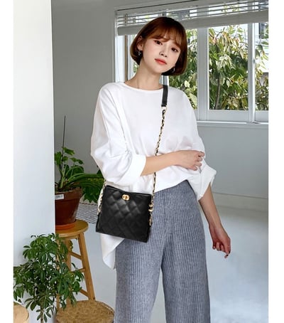 韓國新款 小香風 菱格鏈條包 單肩斜跨包 5207