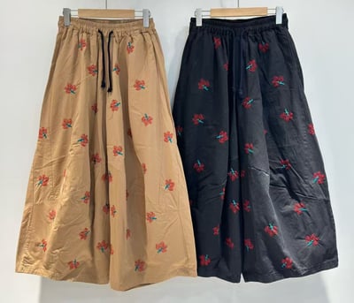 文藝風刺繡高腰闊腿褲 女 春夏新款 復古休閒褲 寬鬆顯瘦 落地褲 ins風 外貿長褲 垂墜感 氣質 百搭 褲子 n600539