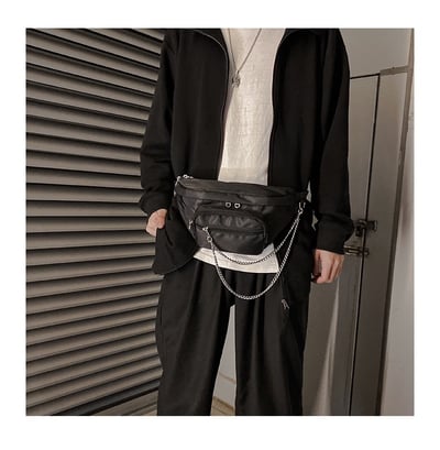 胸包/腰包 日系學生挎包 (黑色不帶鏈條)  5554