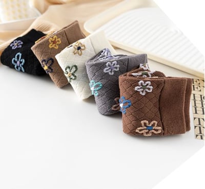 小花中筒襪吸汗透氣百搭女襪043