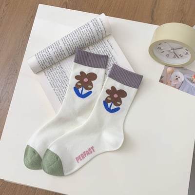 趣味插畫臘腸狗韓版中筒襪  337