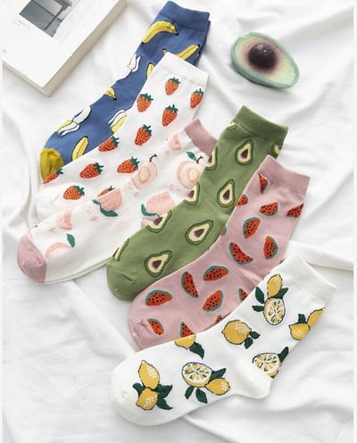 水果系列 中筒襪 日系女士棉襪0910