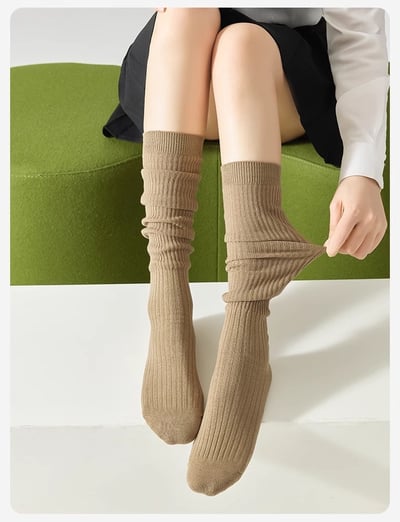 小腿襪堆堆襪 長筒襪純棉薄款防下滑襪    n1285