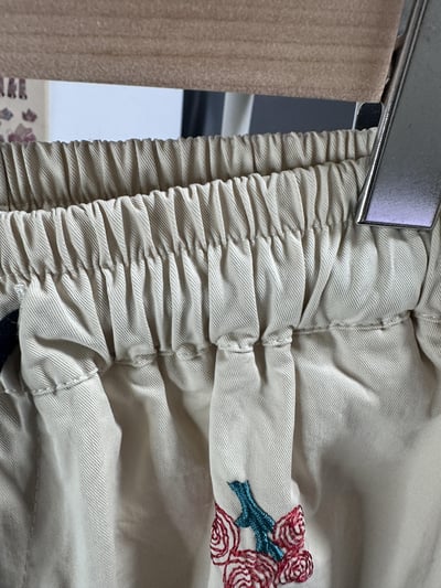 文藝風刺繡高腰闊腿褲 女 春夏新款 復古休閒褲 寬鬆顯瘦 落地褲 ins風 外貿長褲 垂墜感 氣質 百搭 褲子 n600538