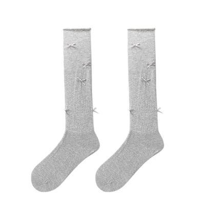 絲帶蝴蝶結 中筒堆堆棉襪 夏薄款透氣吸汗防臭無骨襪  622