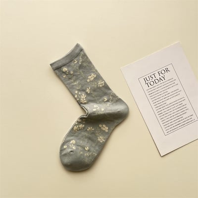 春夏小清新碎花中筒襪  354