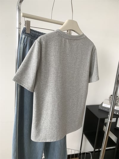 韓系復古小熊印花短袖T恤 女寬鬆圓領百搭 夏季新款 打底上衣 休閒 時尚 可愛 潮流 百搭 n600126