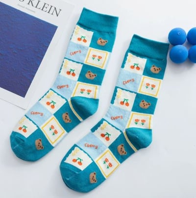 水果小動物可愛棉襪中筒襪073