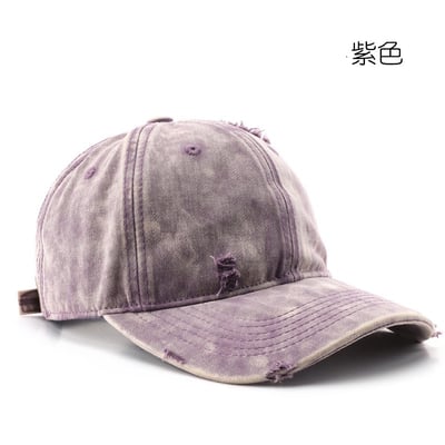 日系復古 破洞做舊 純色 鴨舌帽 棒球帽 戶外 出行 防曬 遮陽帽 百搭 潮流 n6003710