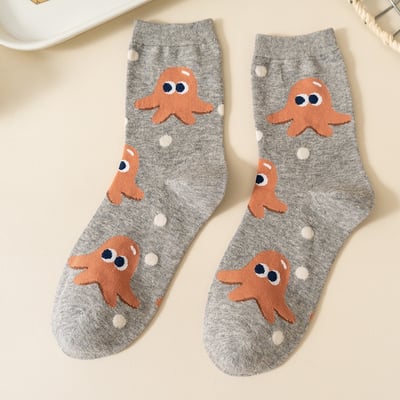 美食棉襪中筒襪 可愛個性創意韓版襪   953