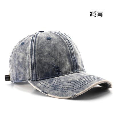 日系復古 破洞做舊 純色 鴨舌帽 棒球帽 戶外 出行 防曬 遮陽帽 百搭 潮流 n600373
