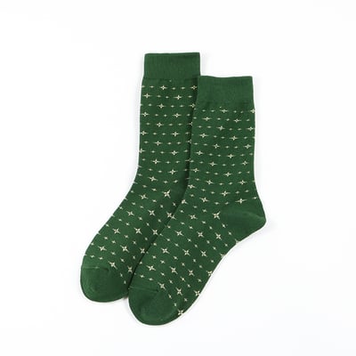 綠色英倫復古風 韓版中筒襪 ins潮襪韓版棉襪 277