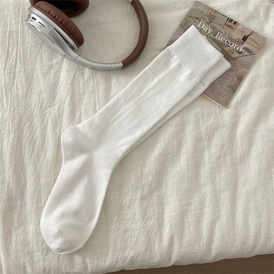 安可拉紅襪子 長筒襪韓系學院風 純色堆堆襪    n1187