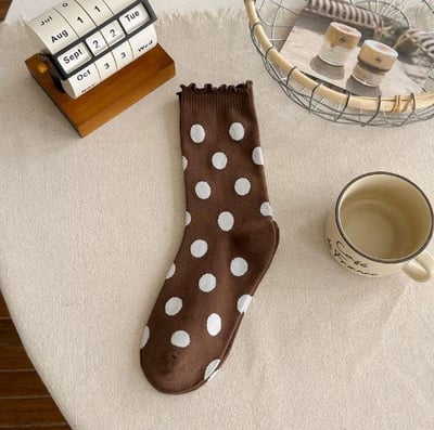 卷邊大波點日系堆堆襪 137