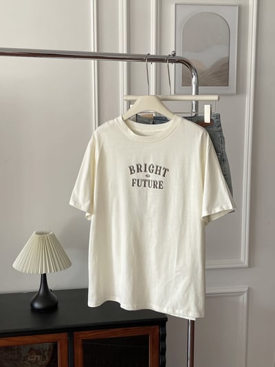 春夏小清新 BRIGHT 印花 短袖T恤 韓系日系 純棉透氣 字母上衣 寬鬆顯瘦 韓感 ins百搭 學生 n600019