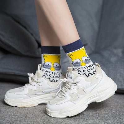 卡通韓版 可愛中筒襪子 男女款ins潮襪   944