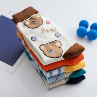 水果小動物可愛棉襪中筒襪072