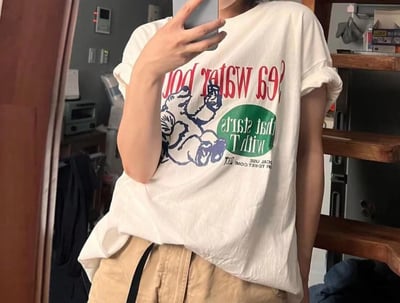 北極熊印花T恤 oversize風休閒短袖 7101