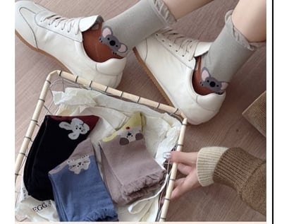 後跟立體卡通動物  中筒襪ins潮 可愛無骨襪   572