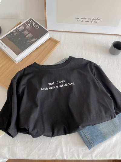 夏季白色短袖T恤 女薄款寬鬆上衣 高級感百搭 休閒時尚 氣質 潮流 簡約 爆款 n600066