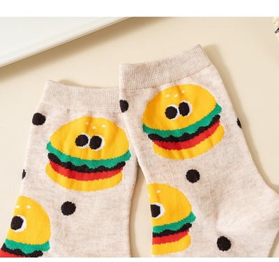 美食棉襪中筒襪 可愛個性創意韓版襪   958