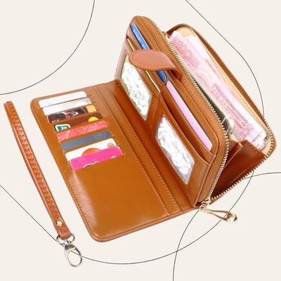 拉鍊長夾 卡位/零錢拉鏈硬幣包 n5581