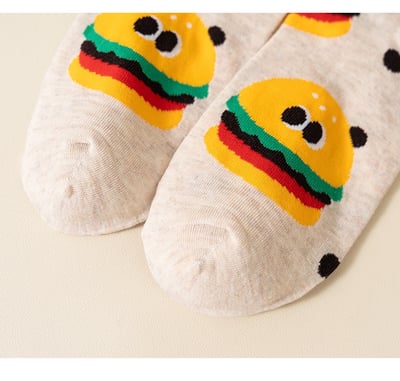 美食棉襪中筒襪 可愛個性創意韓版襪   957