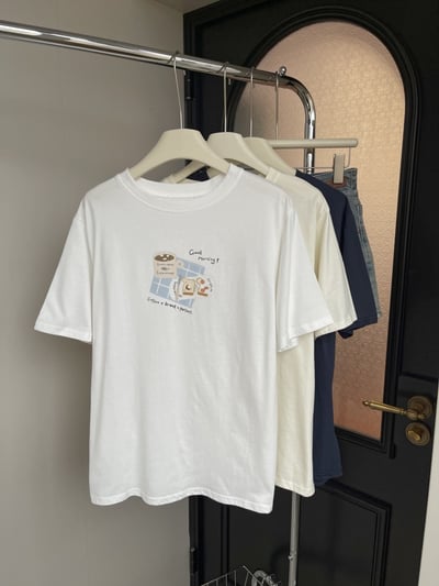 俏皮吃貨系 夏季純棉短袖T恤  女寬鬆顯瘦設計感上衣 百搭休閒 半袖 圓領 時尚 氣質  女裝 n6000210