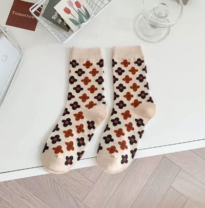 文藝復古風中筒襪 287