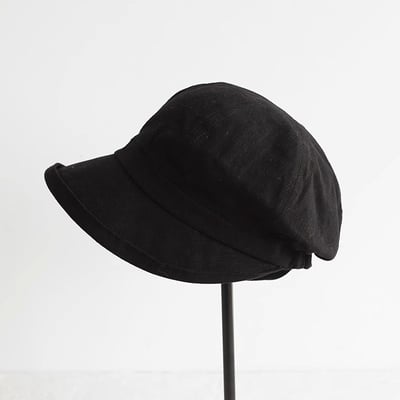 韓系文青素色漁夫帽 大帽簷遮陽帽 防曬顯小臉 百搭棉麻感 女生盆帽 n2650178