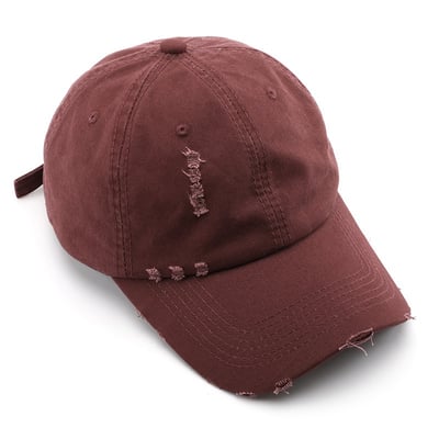 日系復古破洞鴨舌帽 純色棒球帽 防曬遮陽帽 百搭帽 時尚個性休閒帽  帽子 防曬帽 遮陽帽 n600351