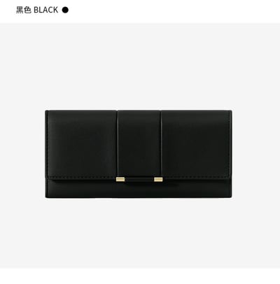 日系簡約女士長款三折皮夾 n5627