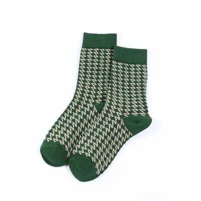 綠色英倫復古風 韓版中筒襪 ins潮襪韓版棉襪 279