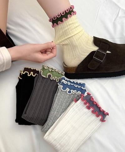 花邊ins潮日系中筒襪  769