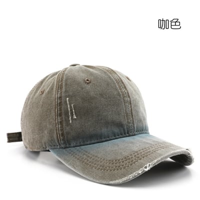 日系復古棒球帽 水洗做舊磨破漸變 帽子戶外 防曬遮陽鴨舌帽 百搭街頭潮流 n600366