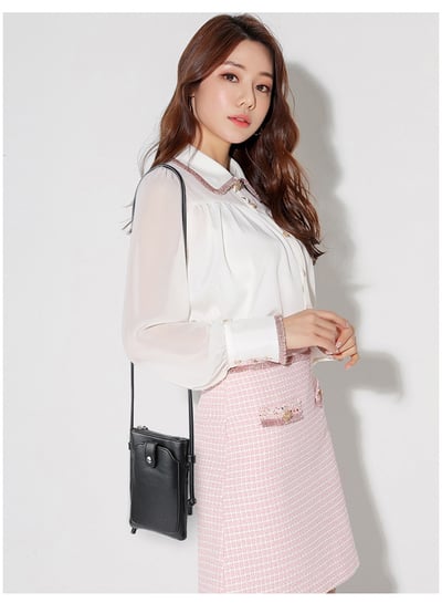 純色簡約便攜手機包 小巧百搭斜跨包零錢包 n5745