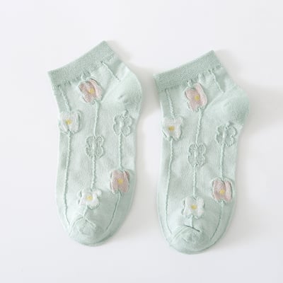 立體小花 春夏短襪 馬卡龍色系短款女襪   424