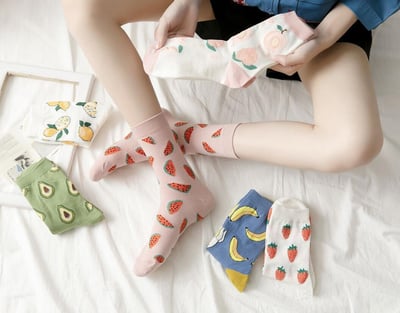水果系列 中筒襪 日系女士棉襪099