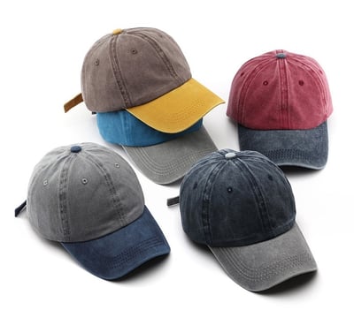 復古水洗做舊拼接棒球帽 時尚潮流男女 防曬遮陽鴨舌帽 百搭 個性 休閒 戶外 帽 四季必備 n600347