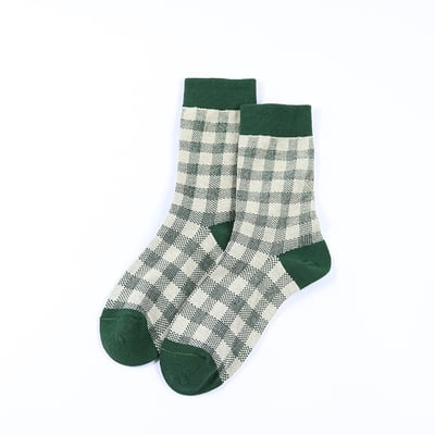 綠色英倫復古風 韓版中筒襪 ins潮襪韓版棉襪 278