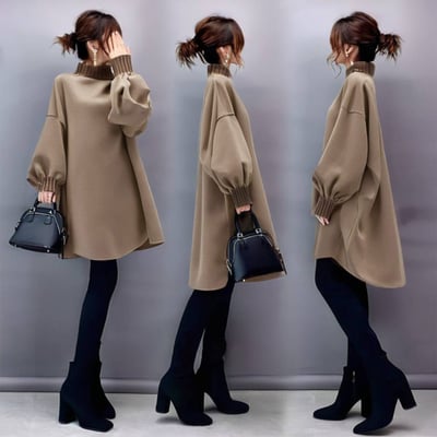 日系純色上衣 秋季針織領口 袖口拼接衛衣 n3194