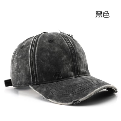 日系復古 破洞做舊 純色 鴨舌帽 棒球帽 戶外 出行 防曬 遮陽帽 百搭 潮流 n600376