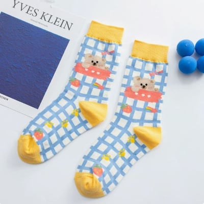 水果小動物可愛棉襪中筒襪074