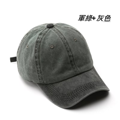 復古水洗做舊拼接棒球帽 時尚潮流男女 防曬遮陽鴨舌帽 百搭 個性 休閒 戶外 帽 四季必備 n6003410