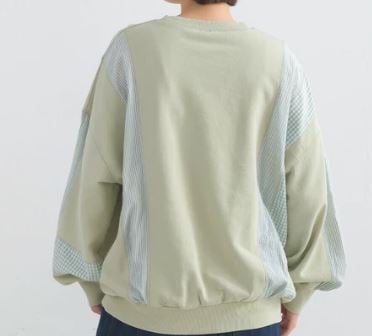 拼接水洗套頭衫 柔軟厚磅 休閒百搭   j13003